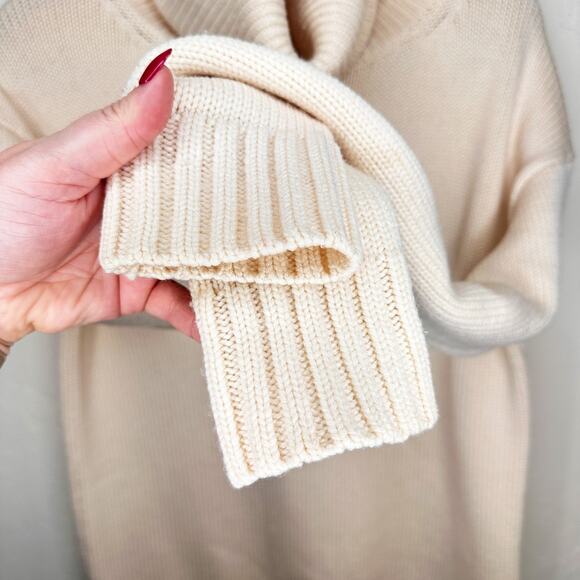 Joseph Chunky Knit Sloppy Joe Ivory Cream Wool Turtleneck Pullover Sweater Small - Picture 7 of 14